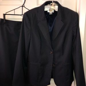 Skirt Suit Navy pinstripe